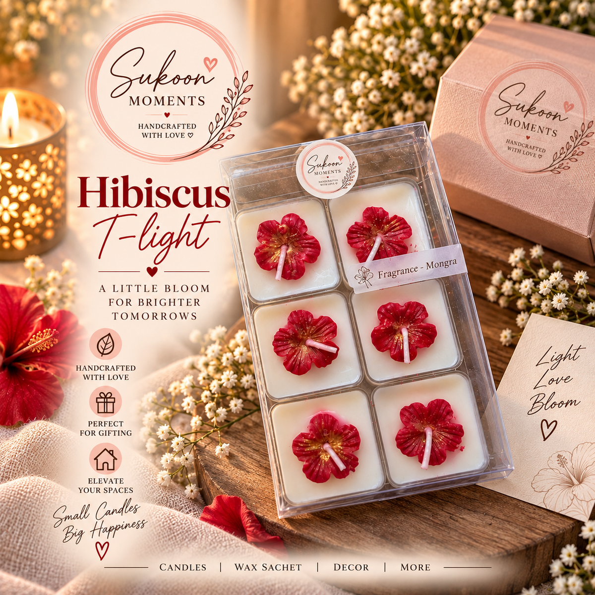 Hibiscus T-light Candles