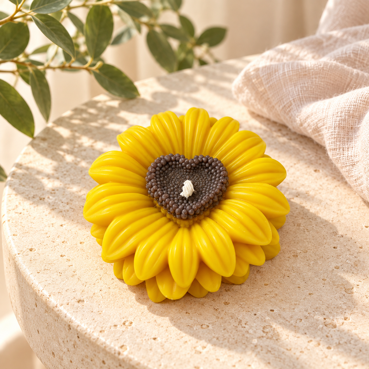 Heart Sunflower Candle