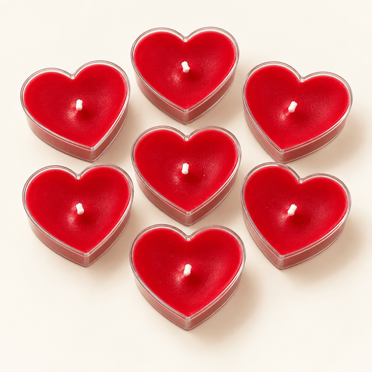 Heart Tea Light Candles | Set of 8 Tea Light Candles - Sukoon Moments