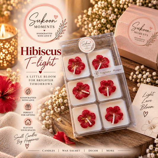 Hibiscus T-light Candles - Sukoon Moments