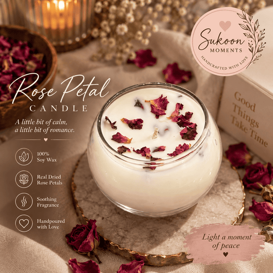Rose Petal Candle - Sukoon Moments